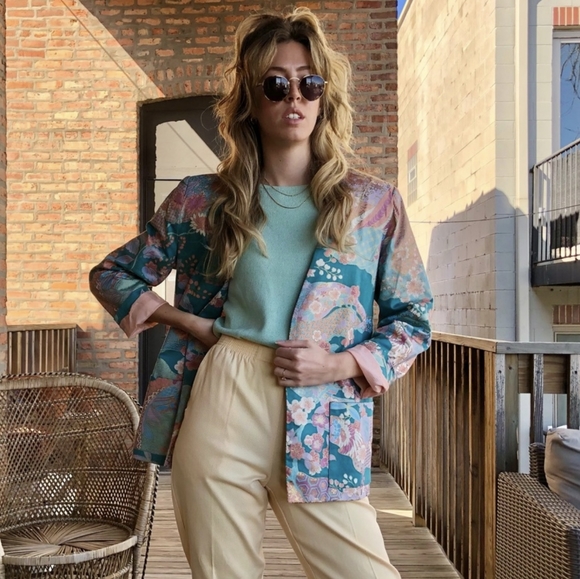 Vintage Asia Inspired Colorful Blazer - Picture 2 of 7